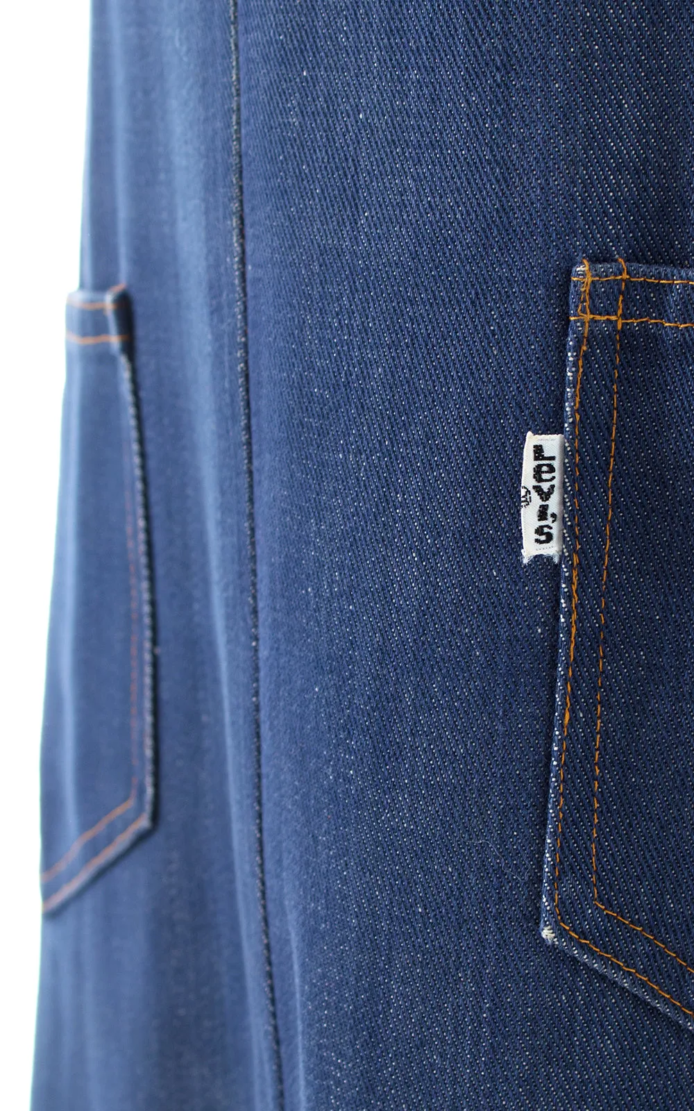 1970s Levi's Embroidered Denim Overalls Dress | x-small
