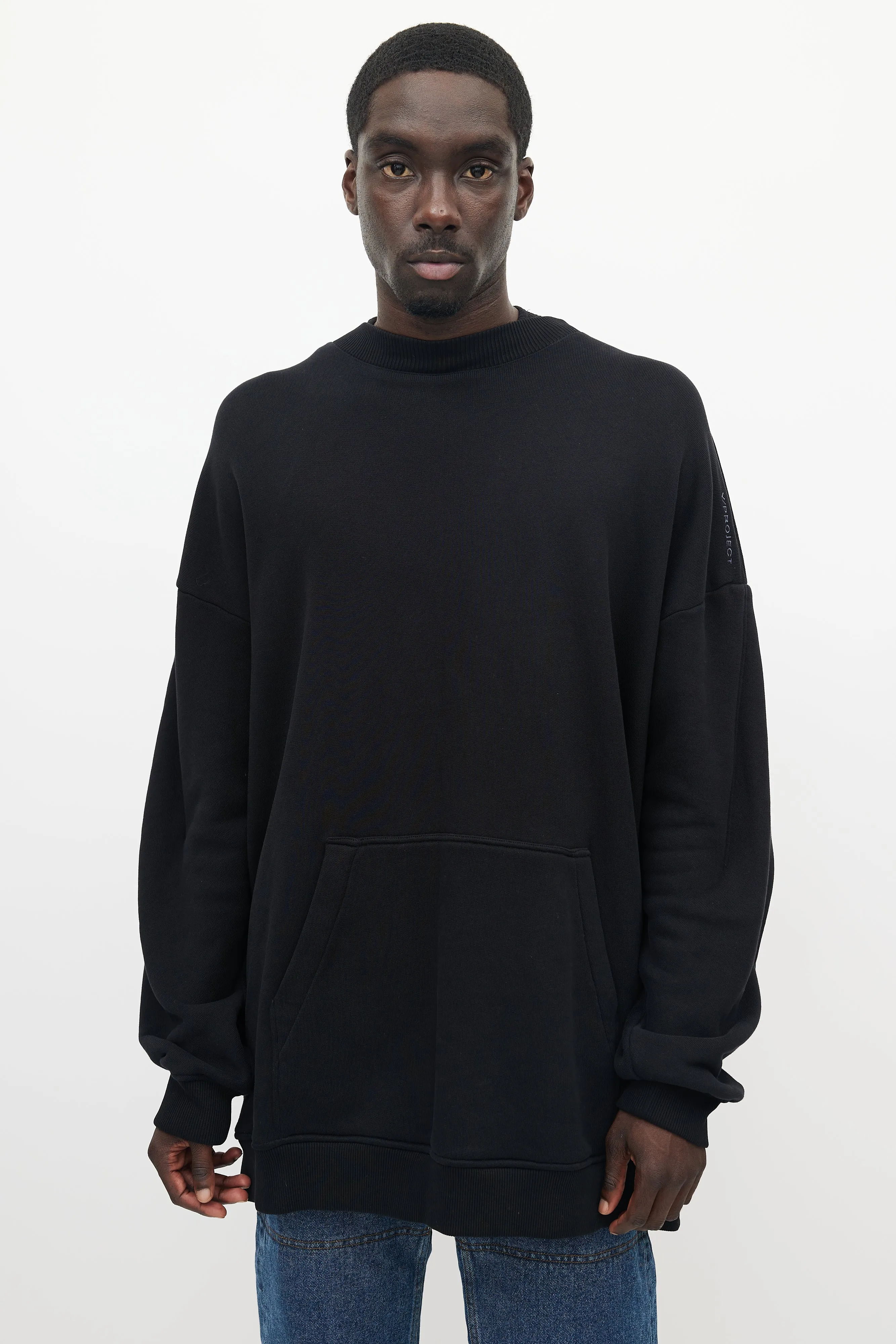 Black Shawl Hooded Sweatshirt