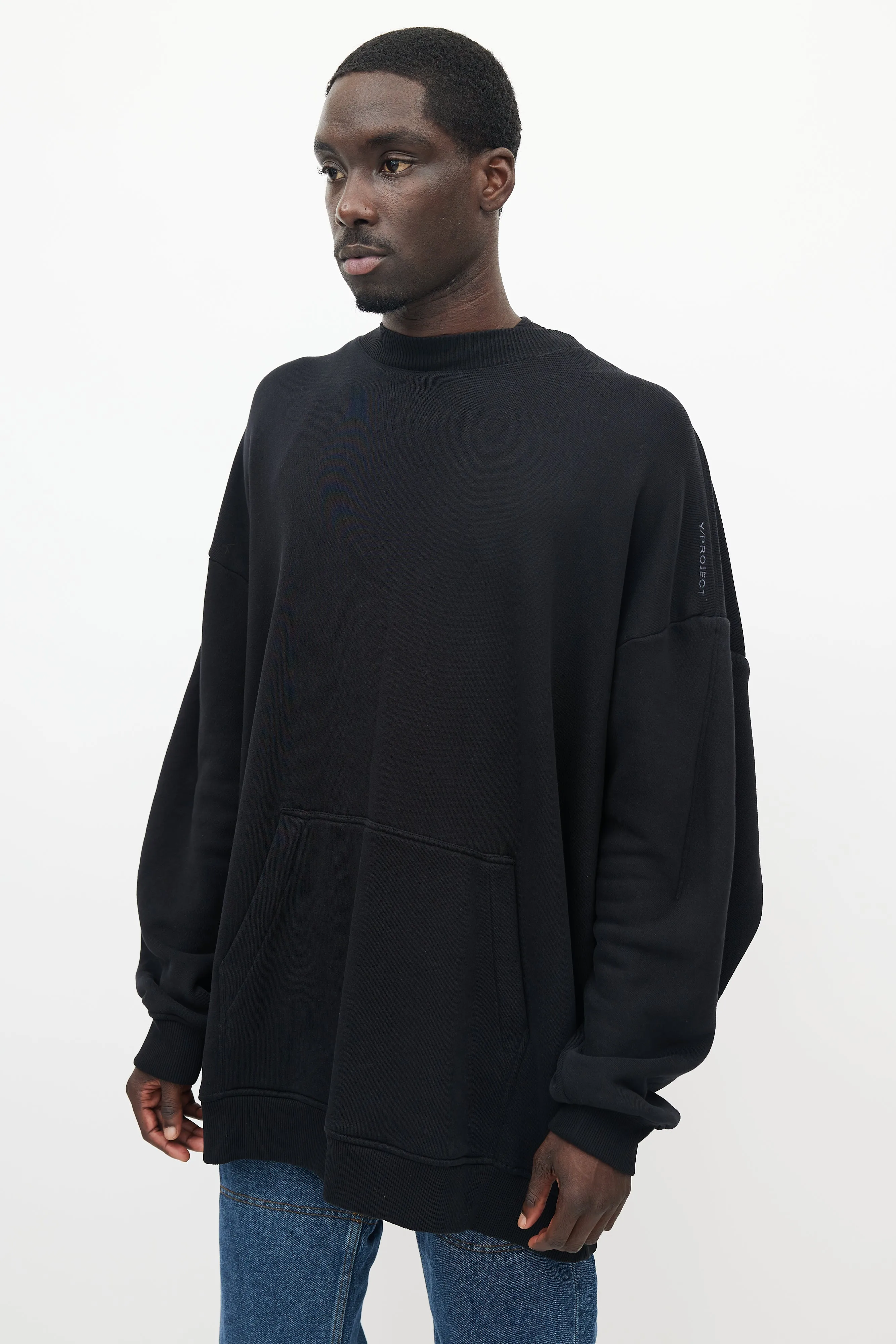 Black Shawl Hooded Sweatshirt