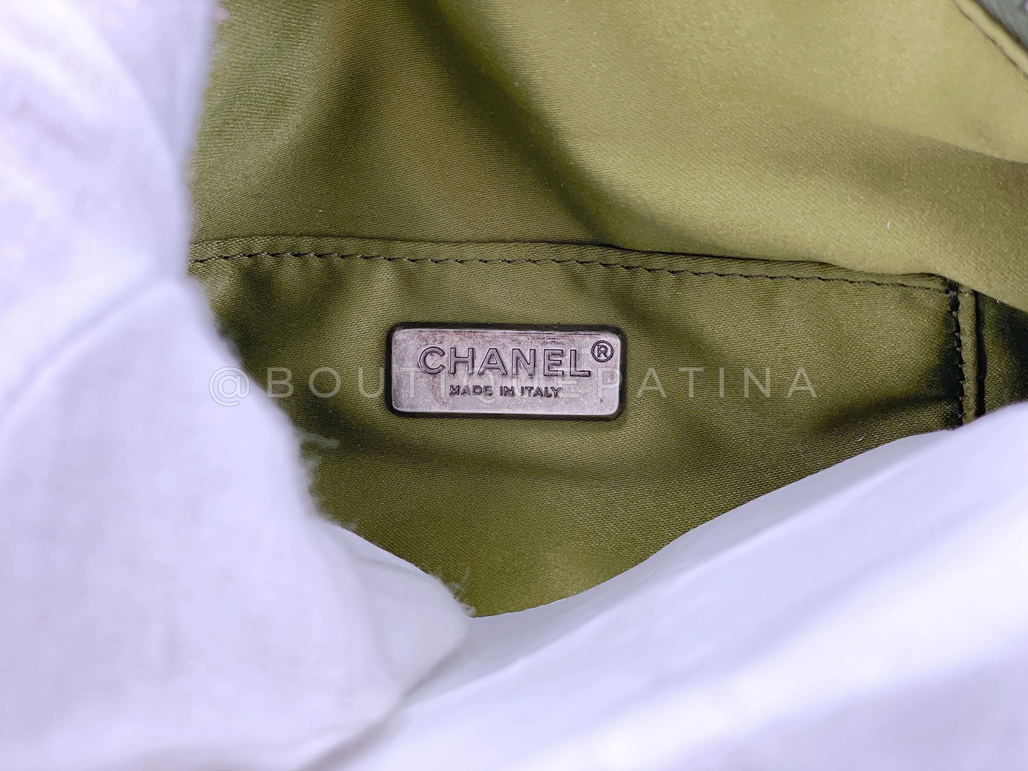 Chanel 17C Green Pink Sequin Coco Cuba Fanny Pack Belt Bum Bag