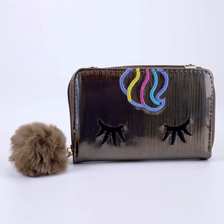Girls Holographic Unicorn Wallet Women Kids Coin Purses Chain Shoulder Bag #111