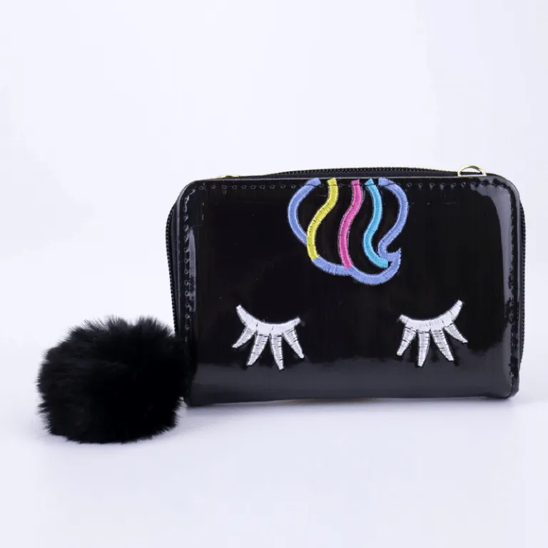 Girls Holographic Unicorn Wallet Women Kids Coin Purses Chain Shoulder Bag #111