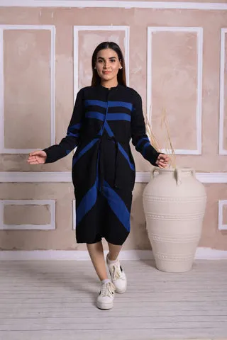Imported Front Open Onyx Cozy Belted Cardigan Sweater - (CGN28)