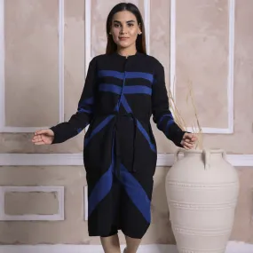 Imported Front Open Onyx Cozy Belted Cardigan Sweater - (CGN28)