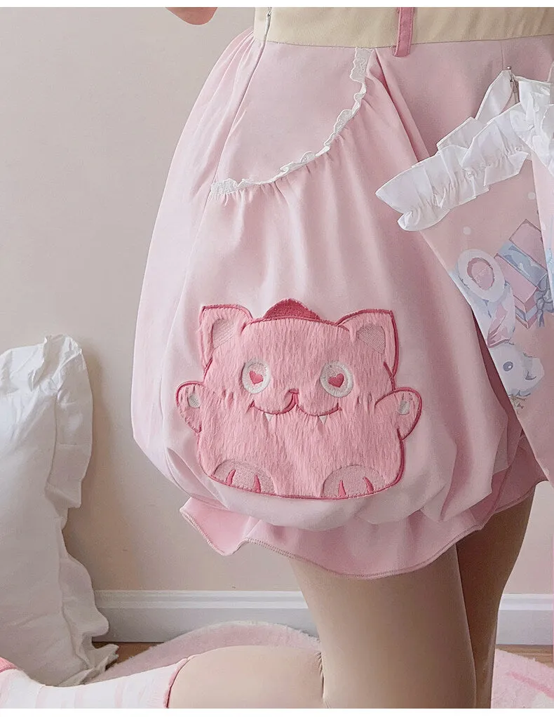 Kawaii Sweet And Cute Pink Lolita Overalls Suit