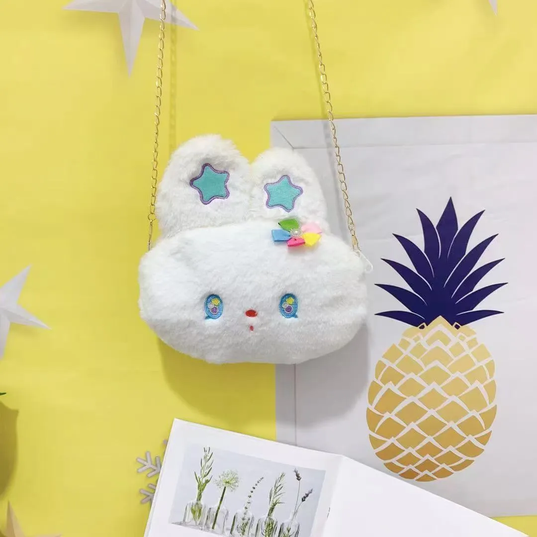 Kawaii White Plush Rabbit Messenger Bag