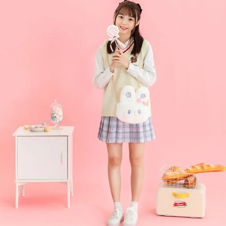 Kawaii White Plush Rabbit Messenger Bag