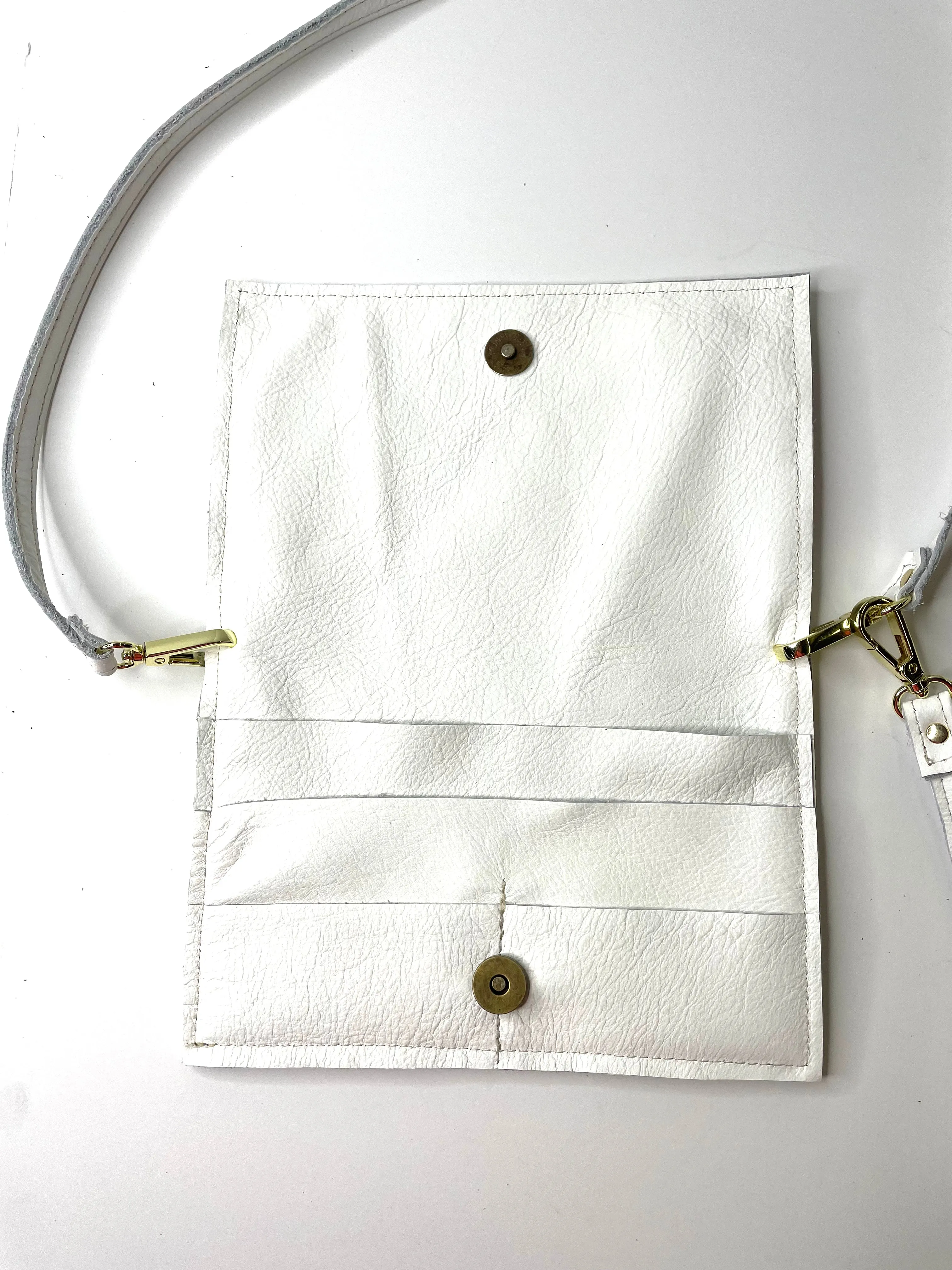 Small Crossbody Kaleidoscope white with green, white, and pink