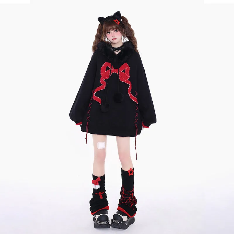 Sweet Cool Style Bow Embroidered Sweater