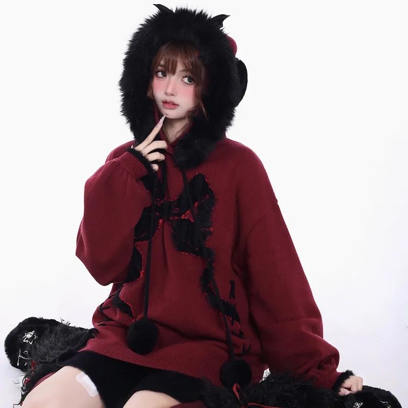 Sweet Cool Style Bow Embroidered Sweater