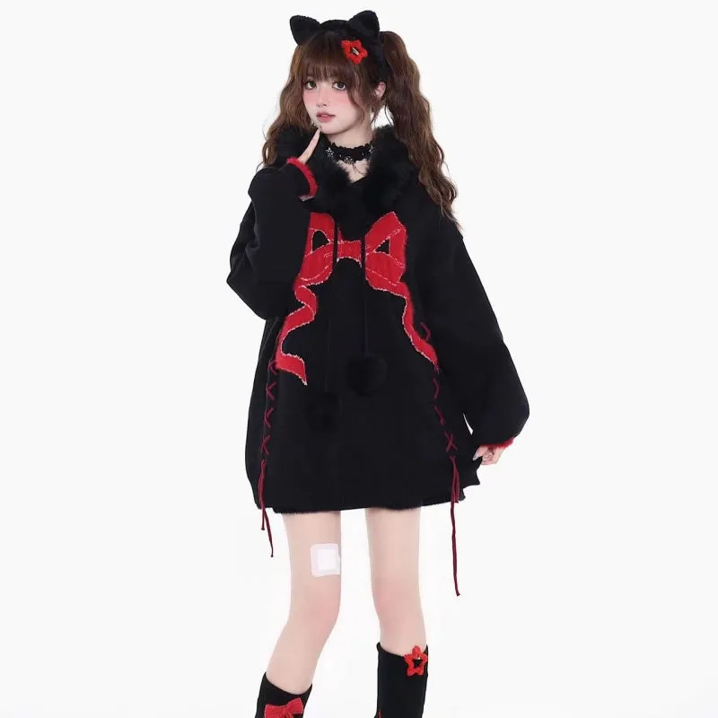 Sweet Cool Style Bow Embroidered Sweater