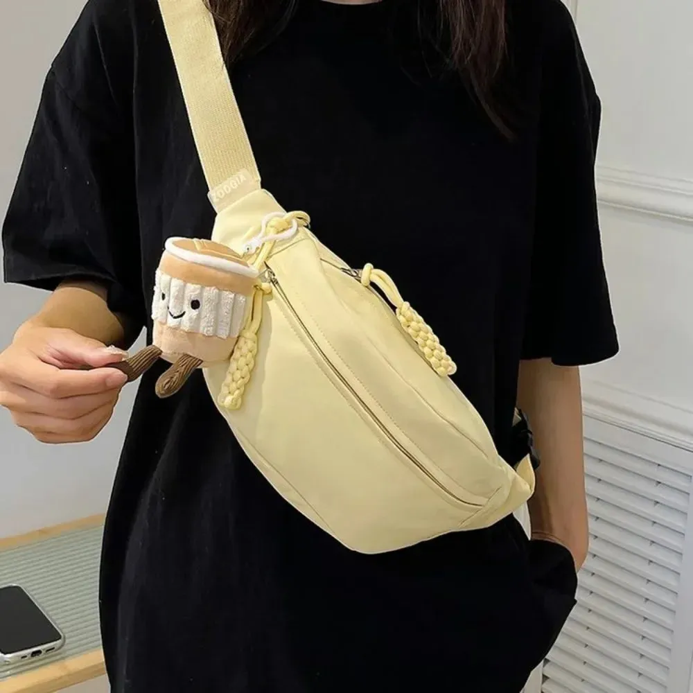 UAKISS  - Candy Color Nylon Fanny Packs Women Fashion Simple Crossbody Chest Bags Female Casual Versatile Waist Pack Sports Sling Bag