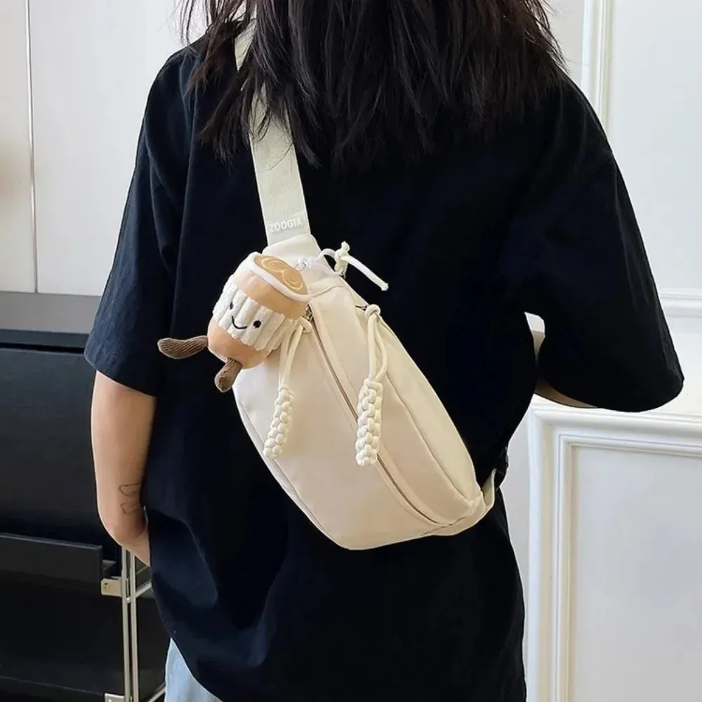 UAKISS  - Candy Color Nylon Fanny Packs Women Fashion Simple Crossbody Chest Bags Female Casual Versatile Waist Pack Sports Sling Bag