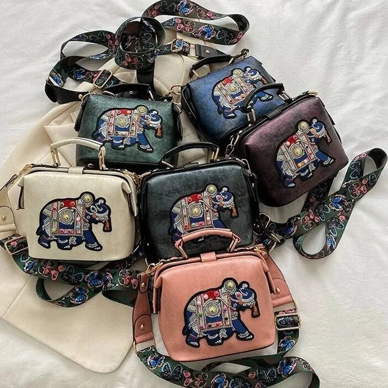 Vintage Embroidery Elephant Bag