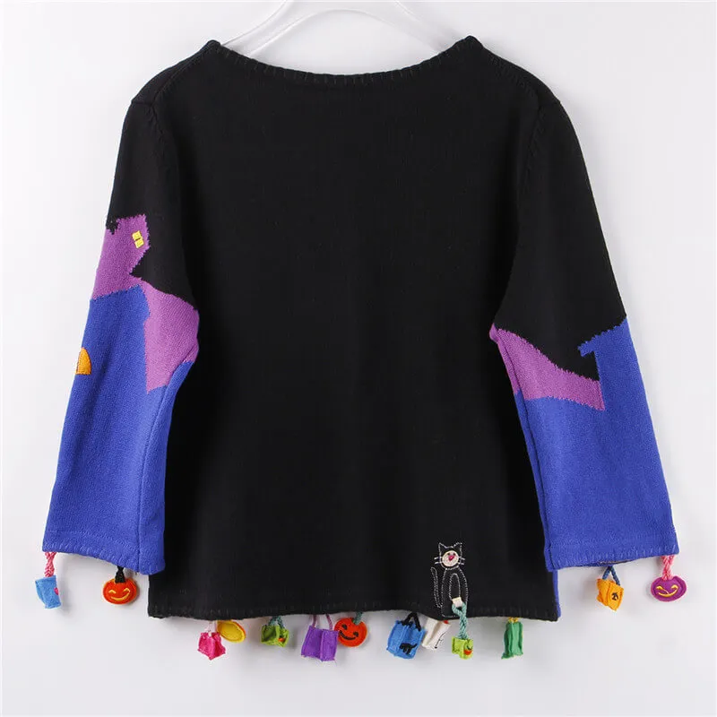 Weirdcore Aesthetic Cardigan Halloween Night Kids